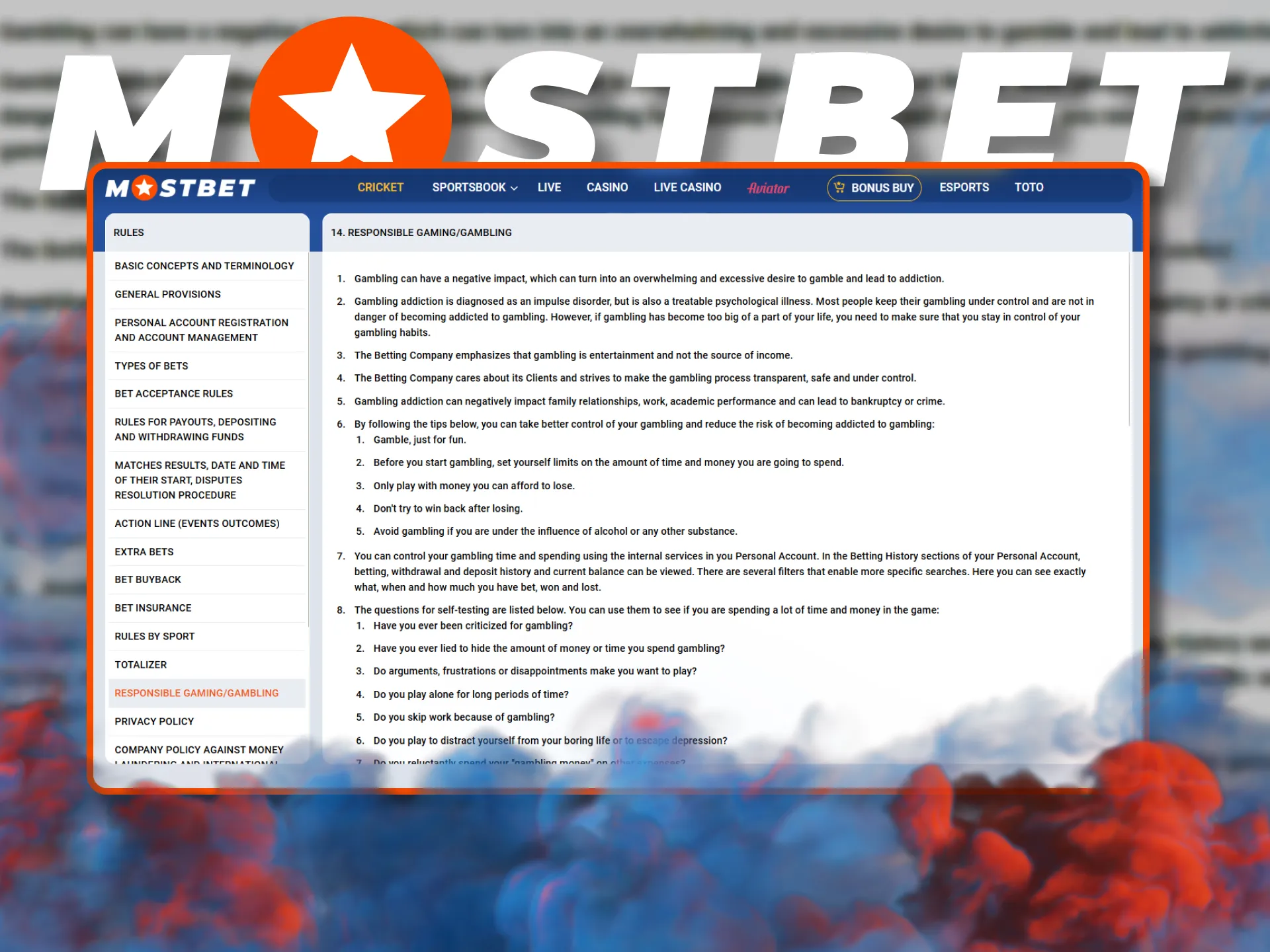 Mostbet is committed to responsible gaming practices.