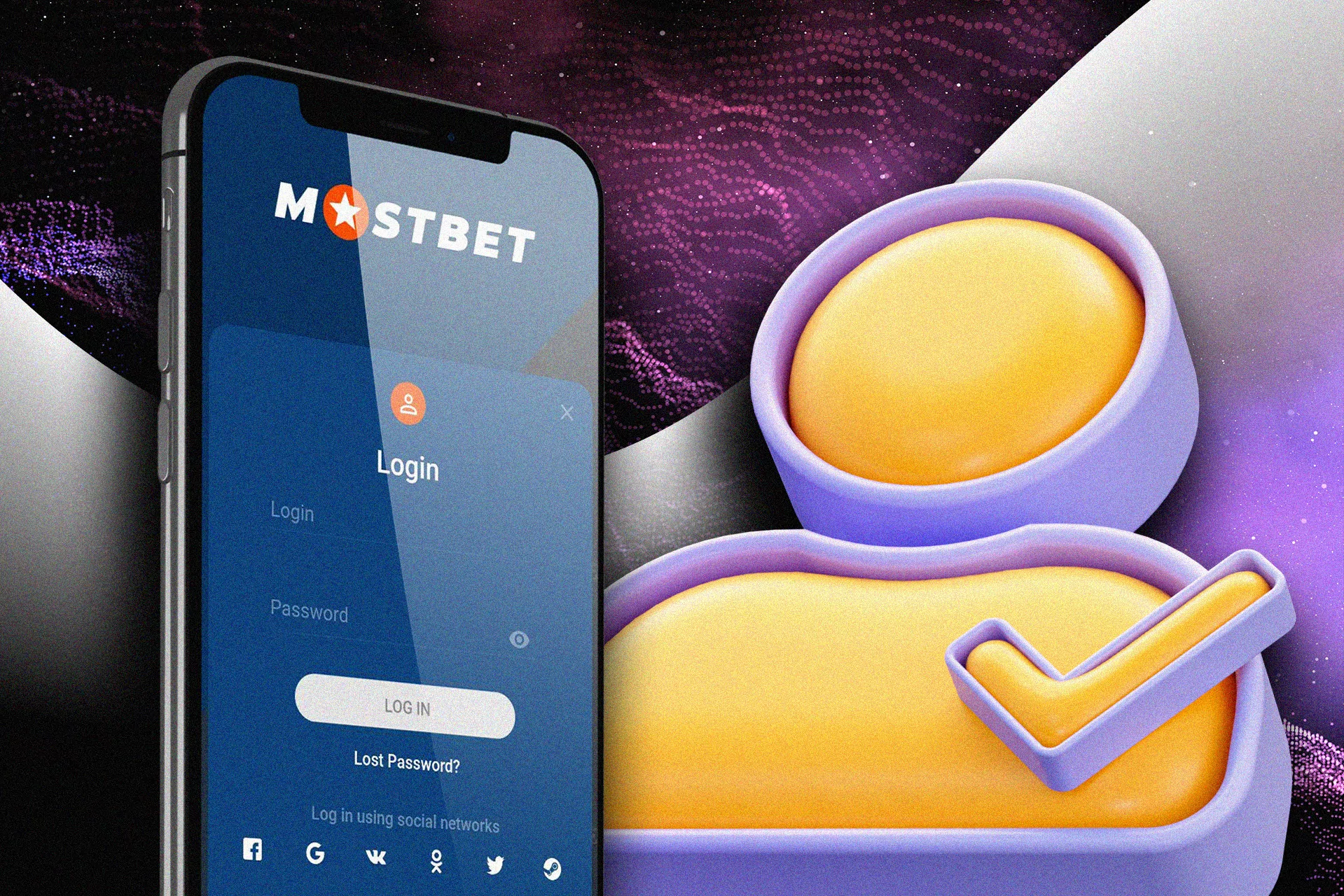 Enter your login and password to access the Mostbet app.