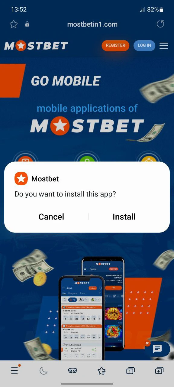 Wait for the Mostbet app to download completely on your Android device.