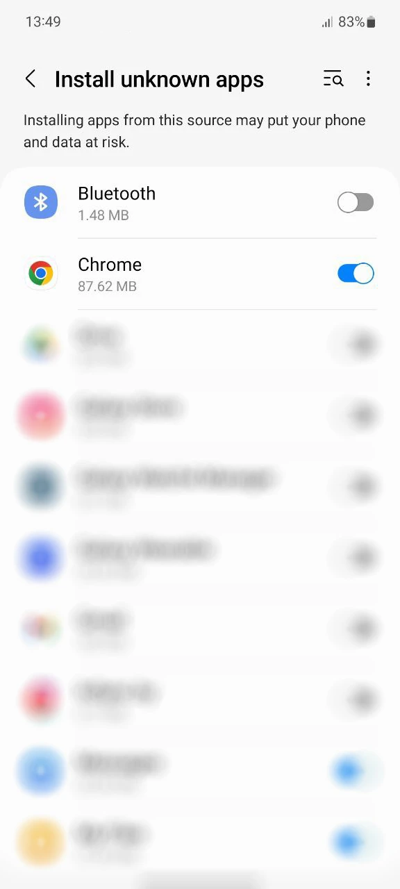Adjust your smartphone settings to allow app installations from unknown sources.