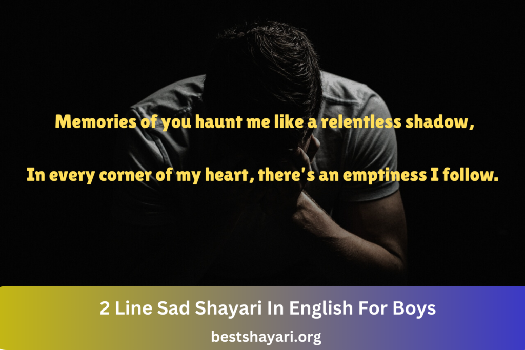 2 Line Sad Shayari In English for boys