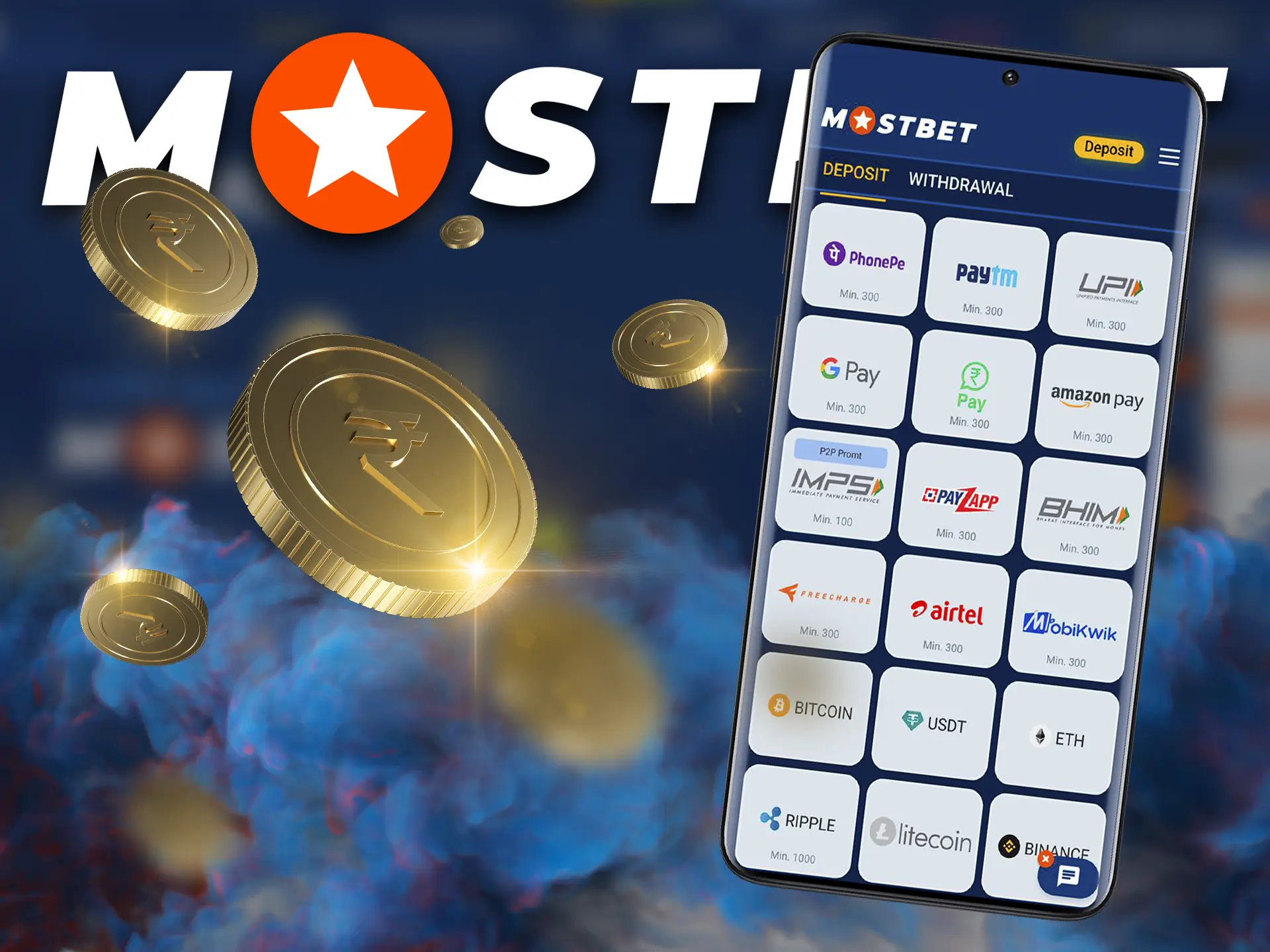 Explore the payment methods available for funding your account on Mostbet.