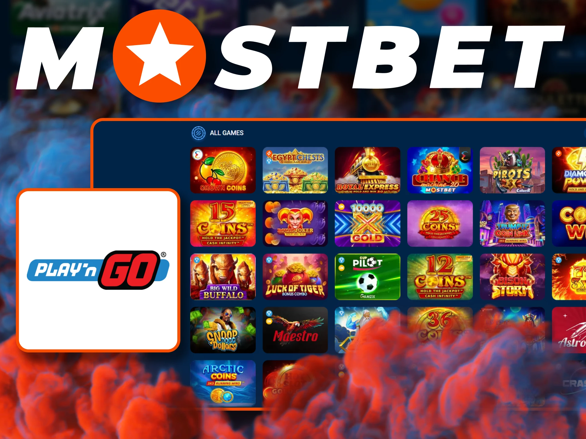 Games from Playngo are featured on the Mostbet website.